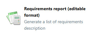 Requirements report (editable format)