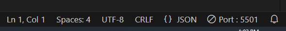 live server status bar in VS Code